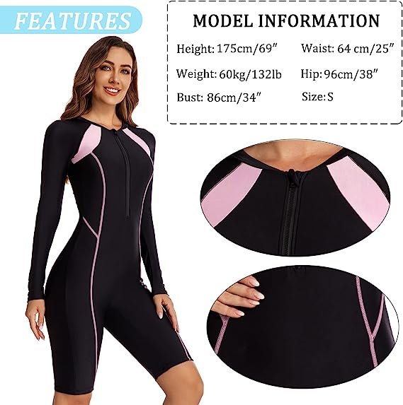 Women's long -sleeved swimsuit flat -angle diving leather sunscreen jacket
