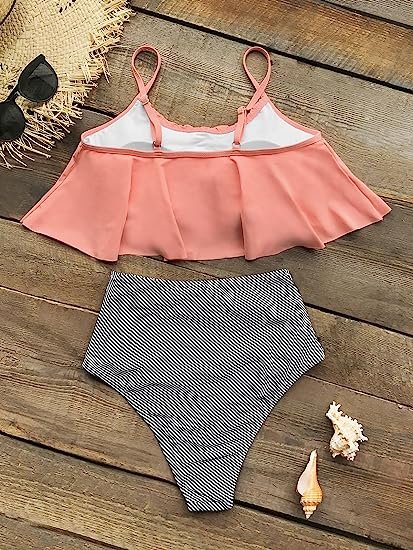 Women's High Waisted Falbala Bikini Set